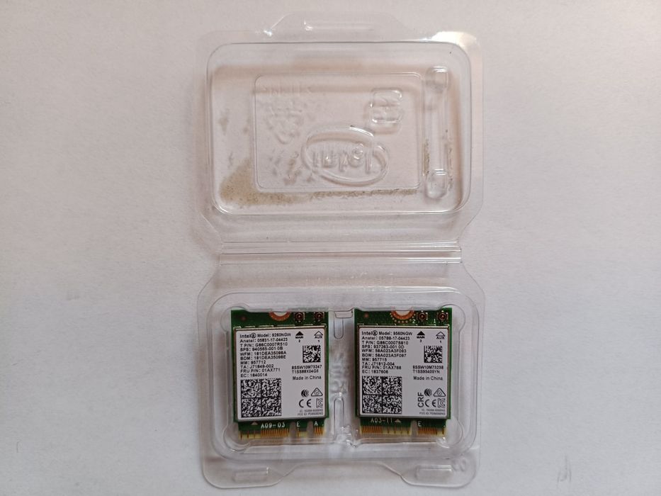 Placă Wireless Wi-Fi 5 - Intel AC 9260 NGW, interfață M.2 NGFF 2230, Dual Band 2,4/5 GHz, Bluetooth 5.0, viteză 2 Gbps - NOU