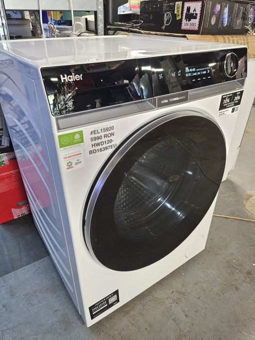 Mașină de spălat 12 kg cu uscător cu pompa de caldura integrat Haier HWD120-BD16397EU