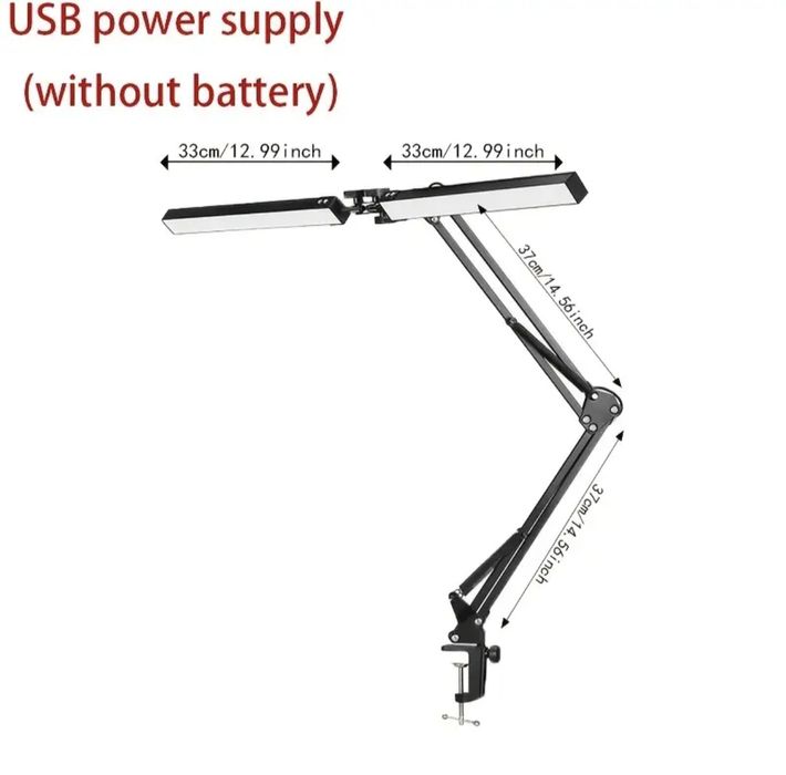 Сверхширокая двойная светодиодная настольная лампа