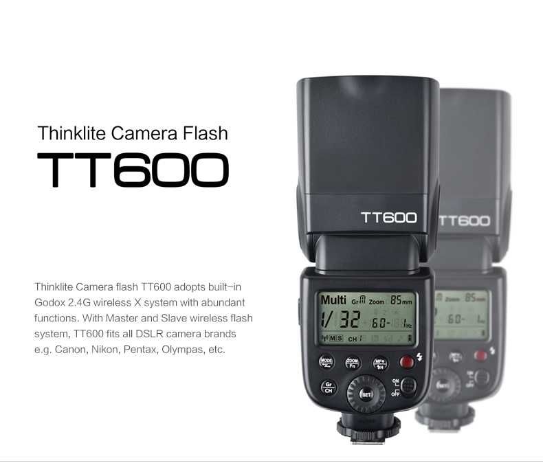Светкавица Godox TT600 за Canon, Nikon, Pentax, Olympus и други