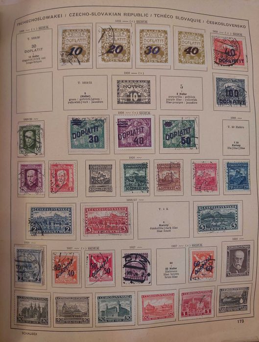 Album cu timbre straine CESKOSLOVENSKO (Ceoslovacia) incepand cu 1919