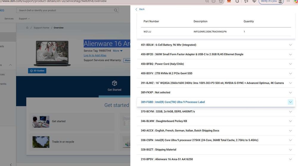 Dell Alienware 16 Area-51, Ultra 9 275HX, 32GB, SSD 2TB, RTX 5080 NOU