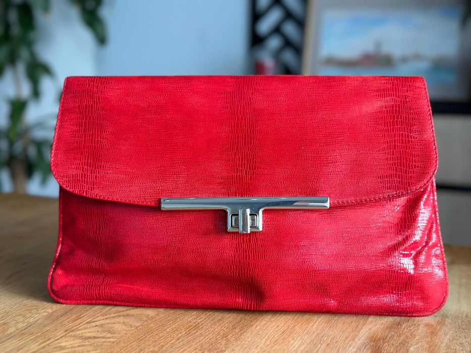 Geanta/plic piele roșie
