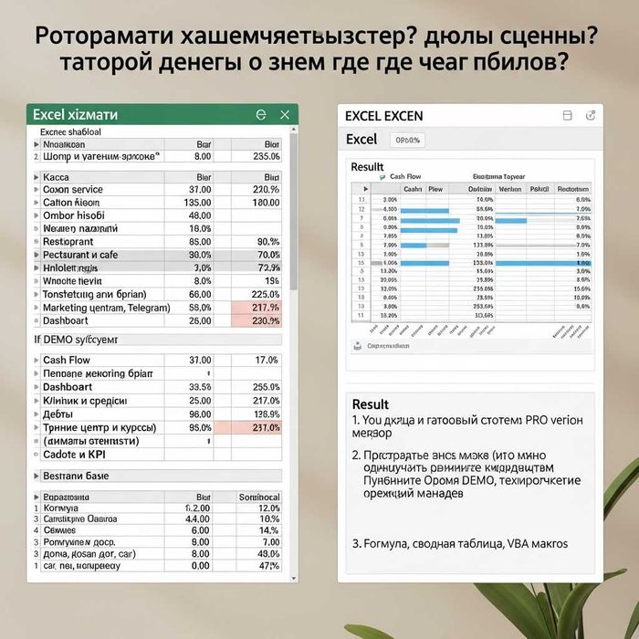 Excel orqali ombor, kassa va qarz nazorati (bepul demo)