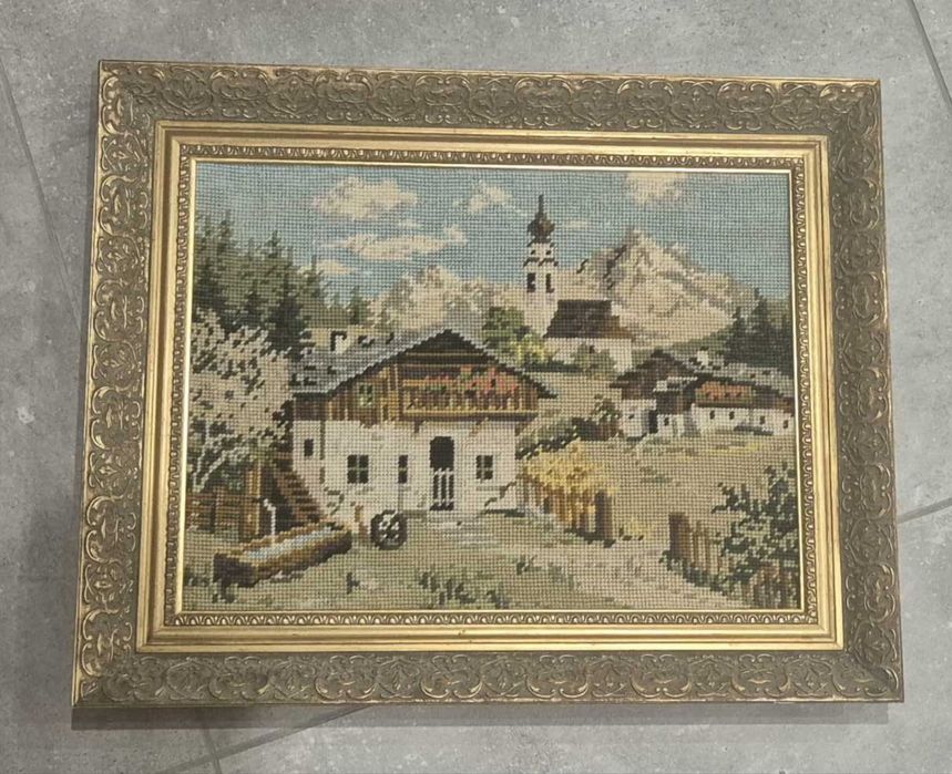 Стар гоблен - ръчно изработен с рамка