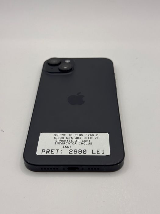 Iphone 15 Plus 128GB 90% Grad C Garantie 24 Luni - zonemag.ro