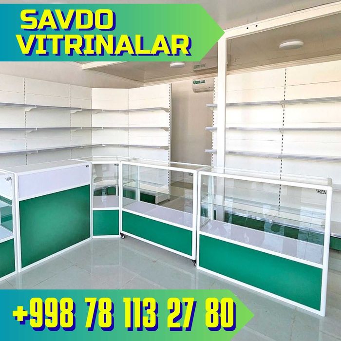 Прилавок витрина, стеклянная, metal oynaly vitrina va prilavkalar