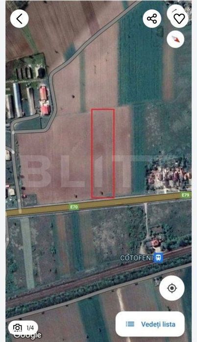 Teren intravilan, 5100 mp, deschidere 28.7 m,  Cotofenii din Fata, E70