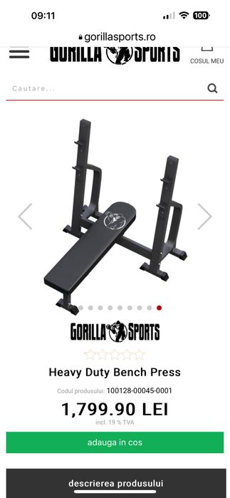 Banca profesionala sala piept cu suport de haltera rezista 450 kg