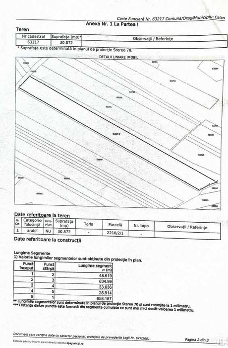 TEREN - CALAN - front stradal  53,36 m