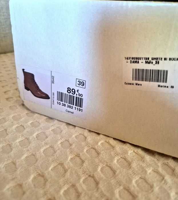 Botine piele naturală, mărimea 39