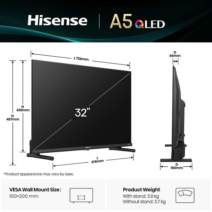 Televizor QLED Smart HISENSE 32A5Q, Full HD, 80cm