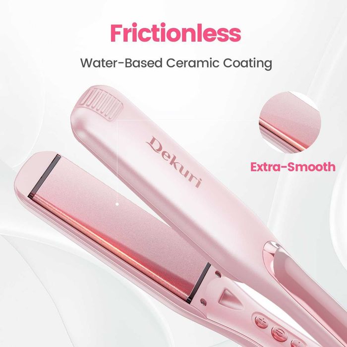 Dekuri Професионална преса за коса, 42 мм, 120°C-230°C, розова
