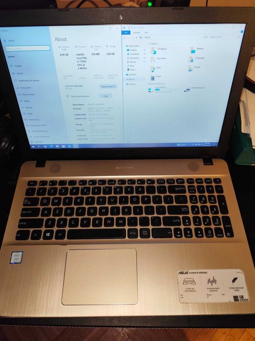 Vand Laptop Asus, i3-7100u, 2.40 GHZ, 4 gb RAM, 240 GB SSD