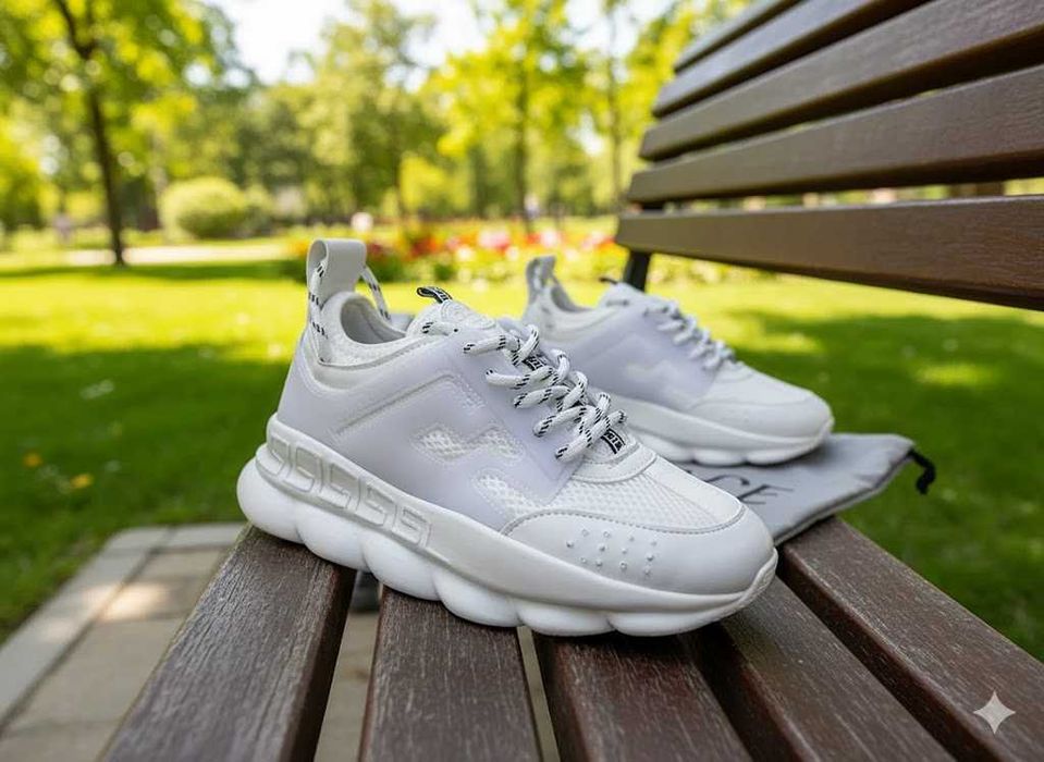 Adidasi Versace Chain Reaction Alb - Adidasi Fete Baieti