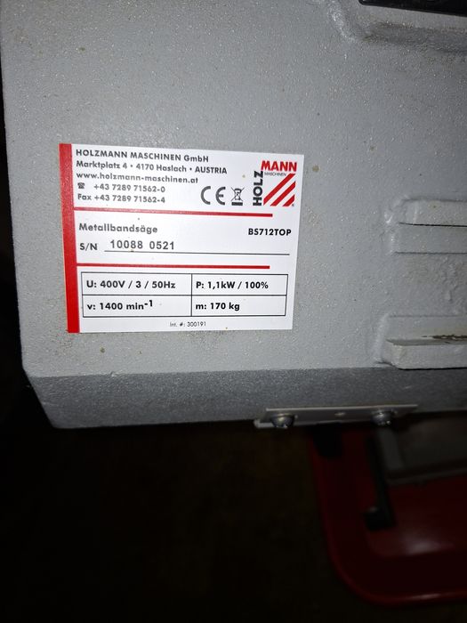 Fierastrau cu banda pt metale holzmann  BS712TOP