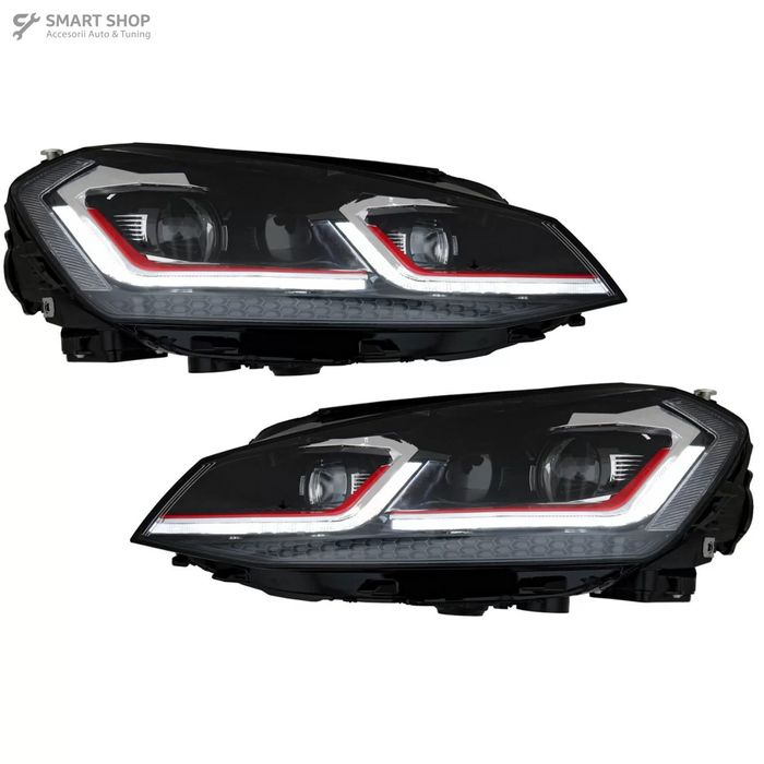 Faruri LED VW Golf 7 VII (2012-2017) Facelift G7.5 GTI Look cu Semnal