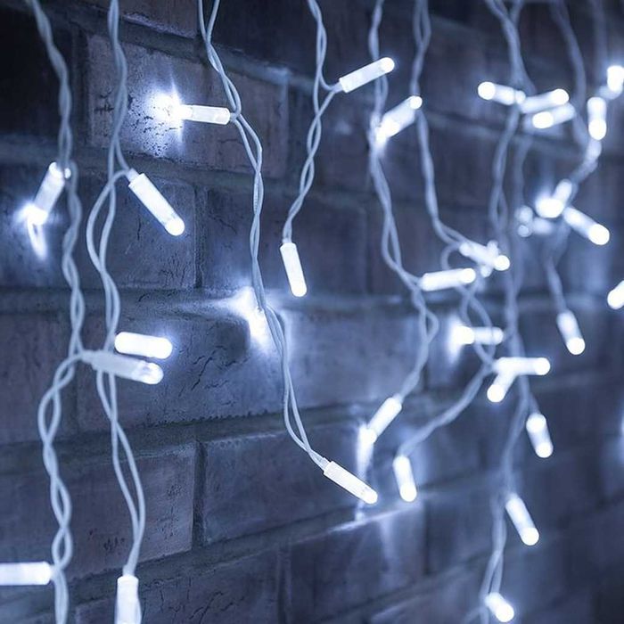 Професионални коледни външни лампички LED завеса 3.5м х 30-50-60см с Флаш Ефект