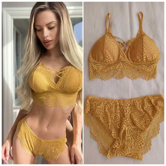 НОВ комплект цвят горчица С/М размер, Спиди/лично предаване