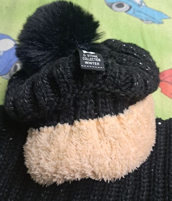 Set caciula si fular pentru femei, Edibazar, acrilic,