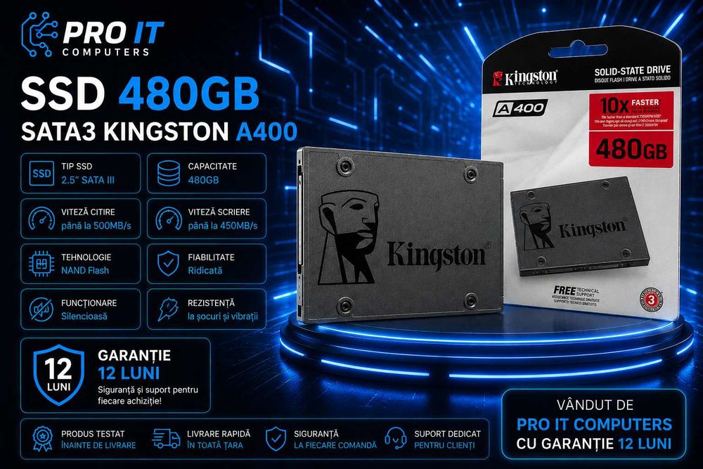SSD 480GB Sata3 Kingston A400, NOU