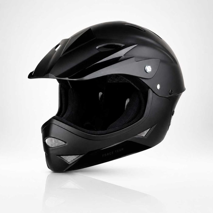 Кросова каска DOWNHILL Full Face, Матово черна, EN Сертификат, Размер S/M
