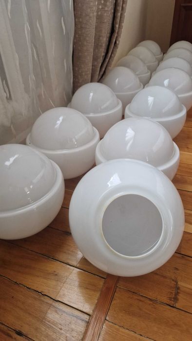 Винтажные Советские Белые Плафоны из стекла СССР ручная выдувка стекло