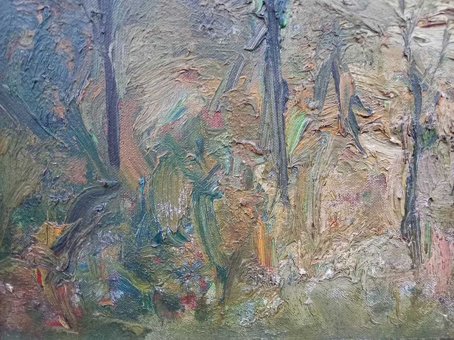 Tablou vechi - marginea padurii - semnat I. Tuculescu