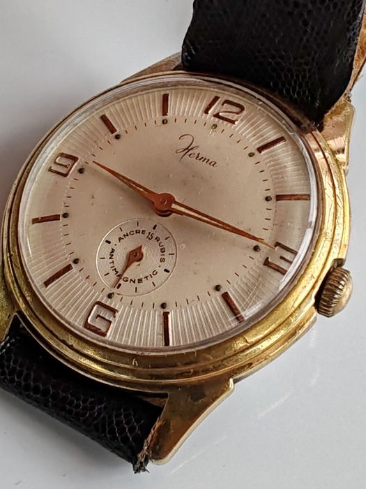 Ceas Herma Jumbo 38 mm Manual Funcționează excelent!