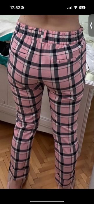 Pantaloni eleganti imprimeu carou