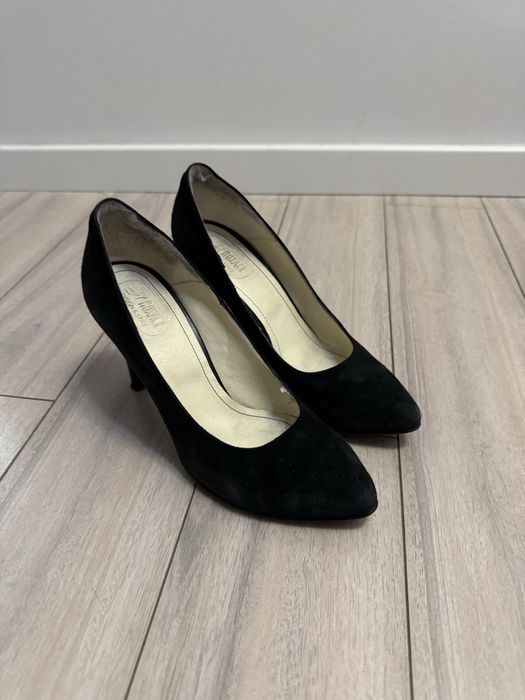 Pantofi stiletto, piele naturala, marimea 37, 24 cm