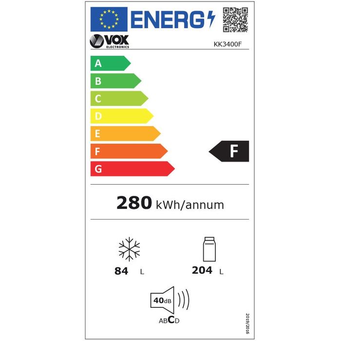 Нов хладилник с фризер Vox kk3400f