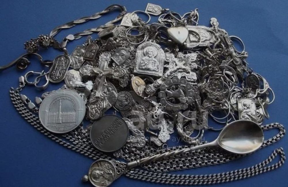 Серебро.  Лом. Монеты. Посуда. Украшения. В любом виде