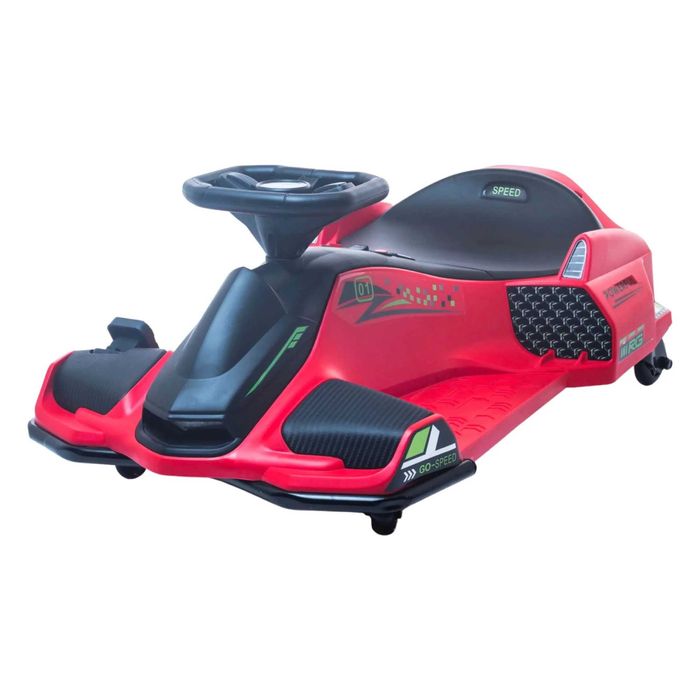 Kart electric Kinderauto BJSX2328 180W 24V cu CASCA, Genuchiere RED