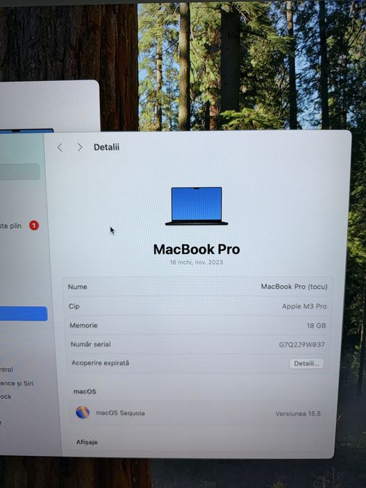 Macbook Pro M3 16 inch 98% baterie