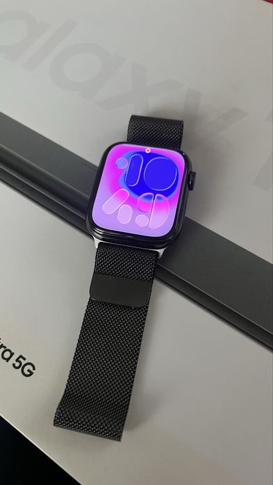 Apple Watch Seria 7 Stainless Steel/45 mm /Black/100% baterie, 10/10