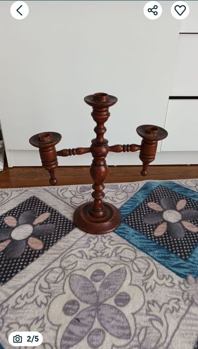 candelabru sfetnic, suport lumânări din lemn