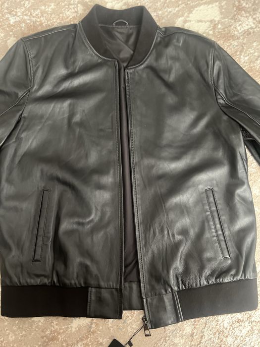 Кожаная куртка бомбер новая