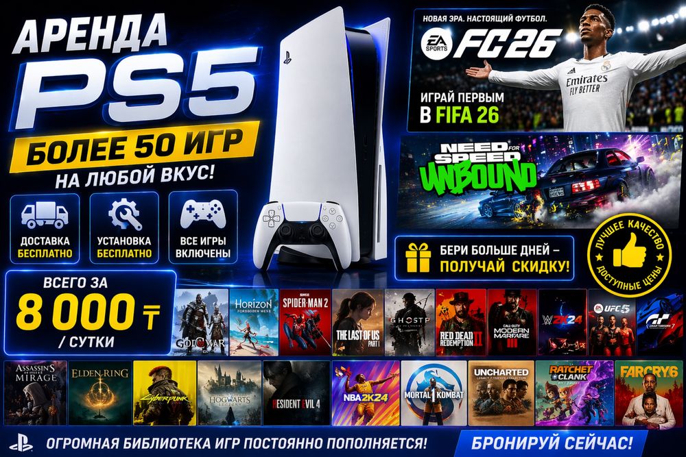 Аренда Пс5 Sony PlayStation 5 Прокат Пс