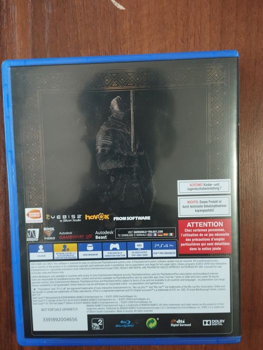 Продам диск Dark Souls Remastered для PS4
