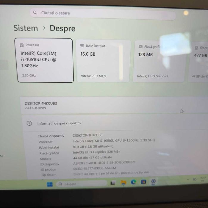 Lenovo ThinkPad X1 Carbon Gen 8 Intel Core i7-10510U SSD 512GB RAM 16GB Black - GARANTIE 12 LUNI | TrueGSM