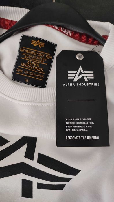 Нова Блуза Alpha Industries basic sweater white, Size XL