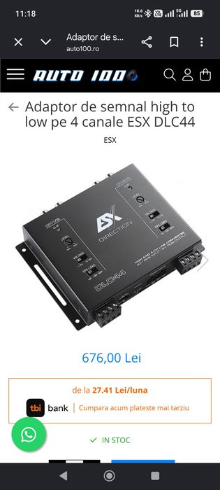 Adaptor convertor auto profesional hi-low Esx pe 4 canale