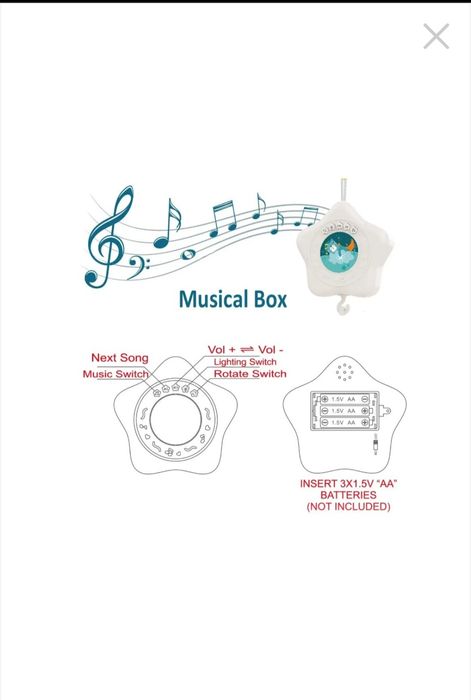 Carusel muzical cu proiectie pentru patut, jucarie cu lumini