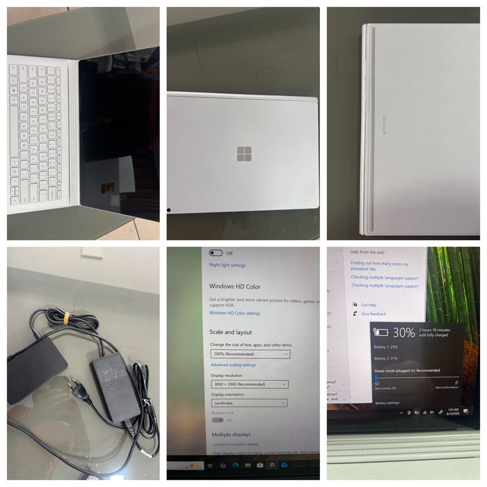 Vand microsoft surface book i7 6600 8gb ssd 256gb 2k touchscreen