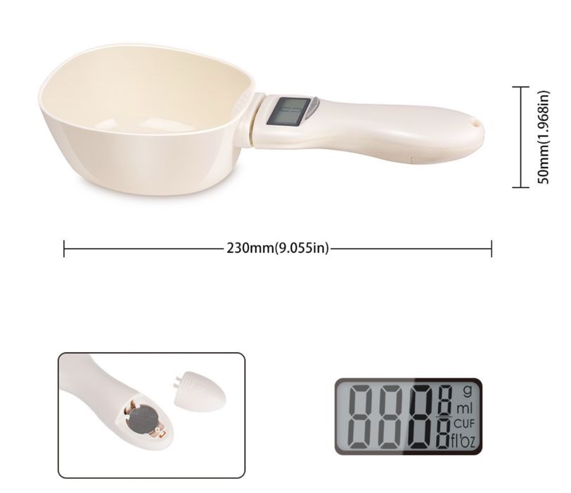 Cantar de bucatarie digital tip lingura 800 g 0.1 g alb