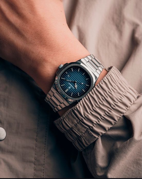 Ceas barbatesc Poedagar, otel inoxidabil, argintiu, cadran verde