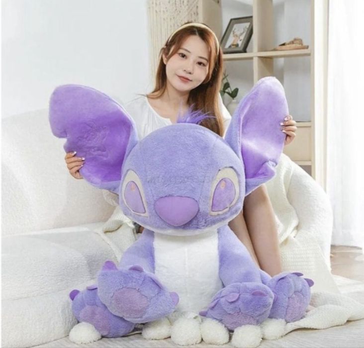 С ПОДАРЪК! Голям Плюшен лилав Стич 100см, плюшена играчка Стич, Stitch