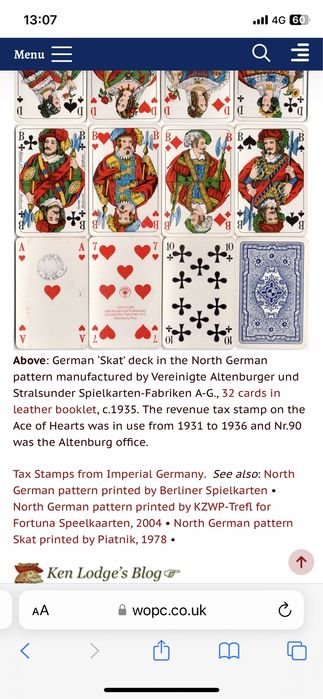 Преса за карти / 1900 та год.