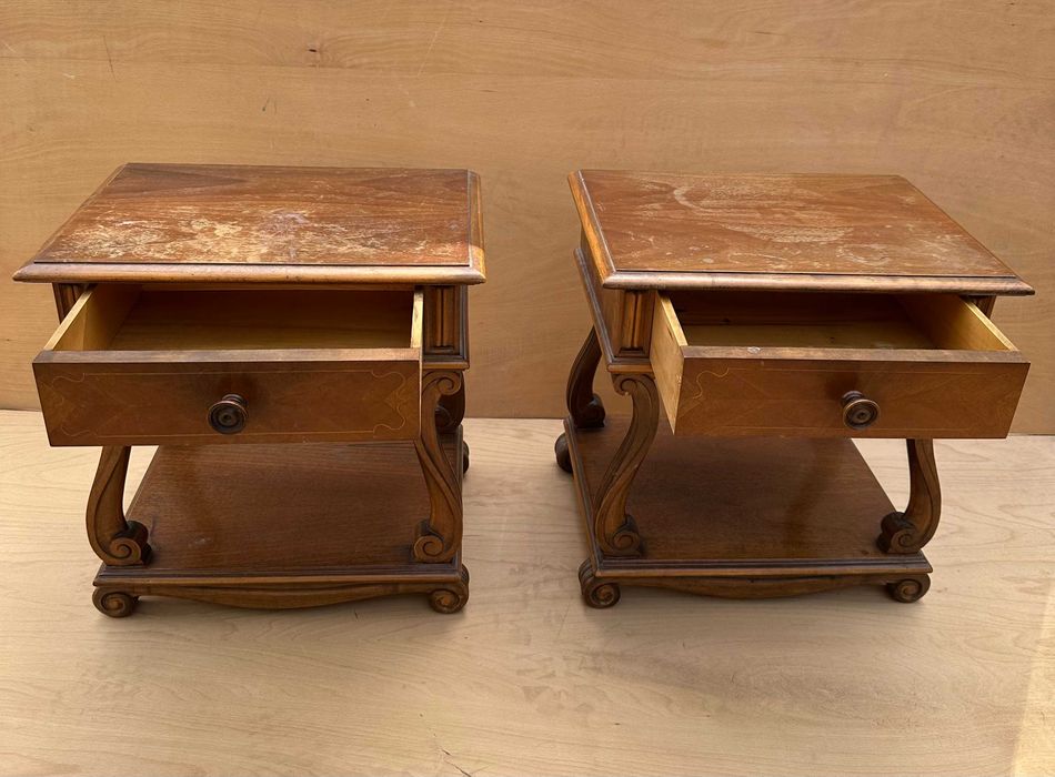 2 buc Noptiera Vintage Stil Clasic cu Influente Empire / Bidermeier; Noptiere clasice